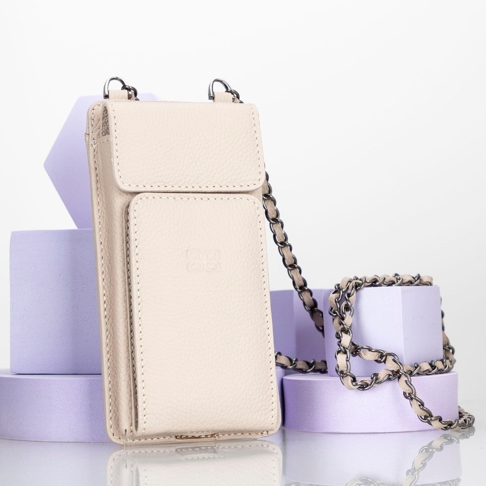 Bouletta Avjin Echtleder universal Handytasche mit Schulterriemen bis 6.7" - Mink