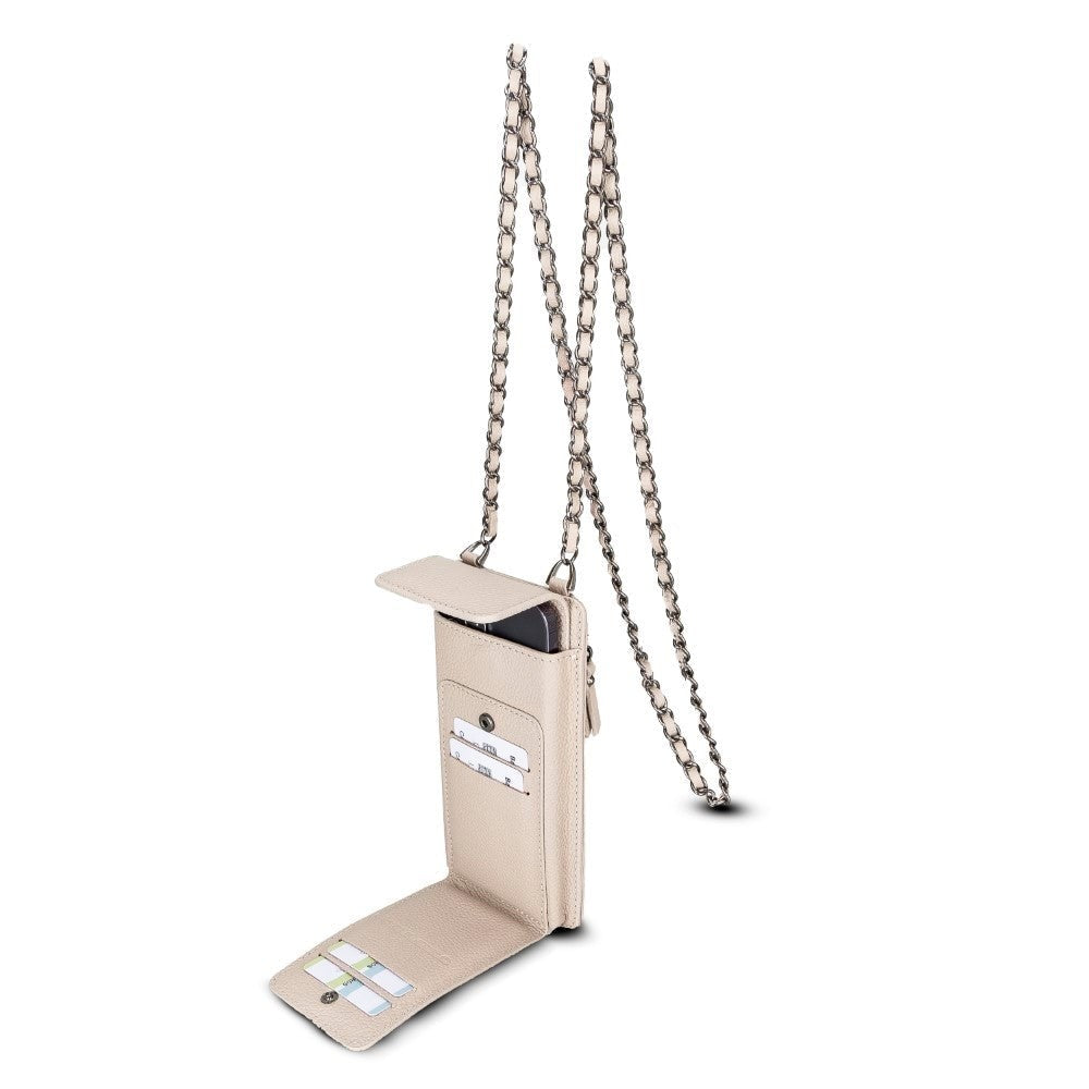 Bouletta Avjin Echtleder universal Handytasche mit Schulterriemen bis 6.7" - Mink
