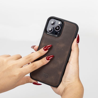 Bouletta Flex Cover Back Leder Case mit Kartenfach für iPhone 13 Pro Max 6.7 - braun