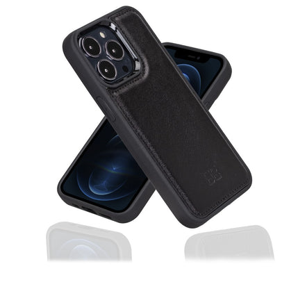 Bouletta Flex Cover Back Leder Case für iPhone 13 Pro - Schwarz