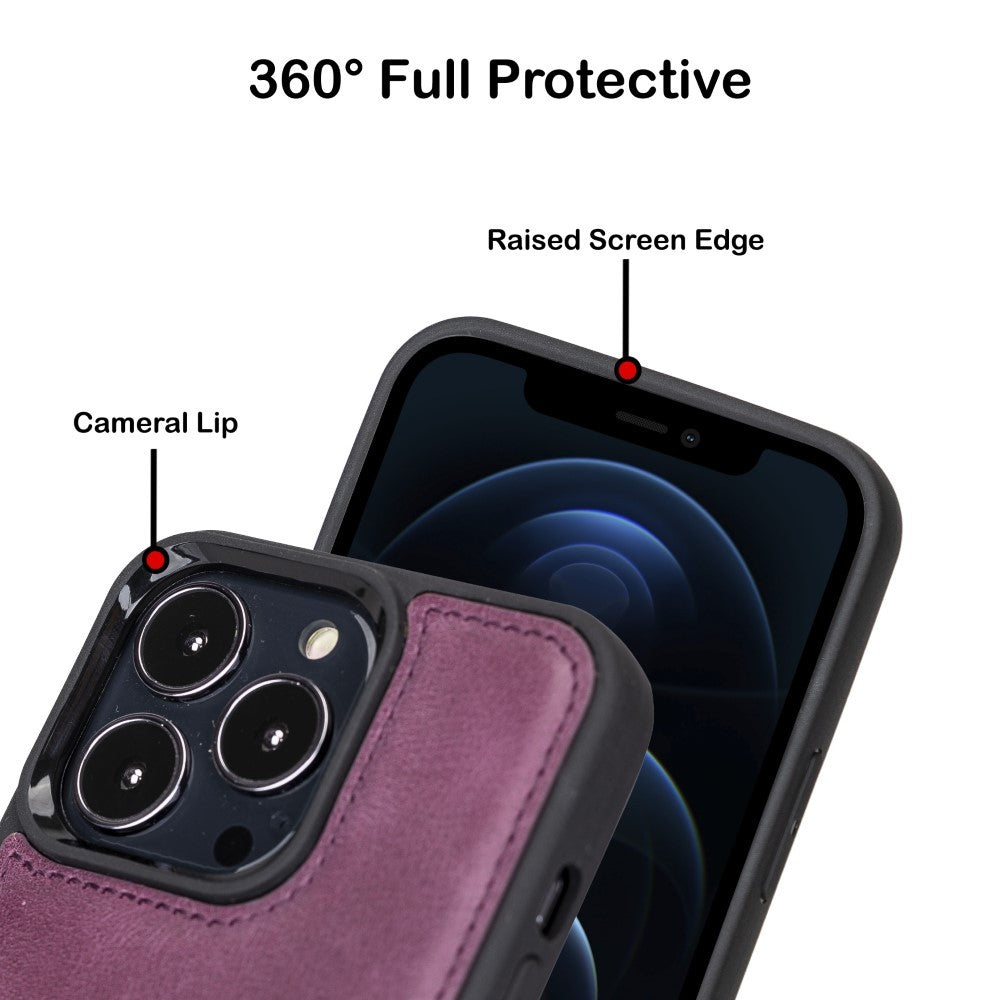 Bouletta Flex Cover Back Leder Case für iPhone 13 Pro - Lila