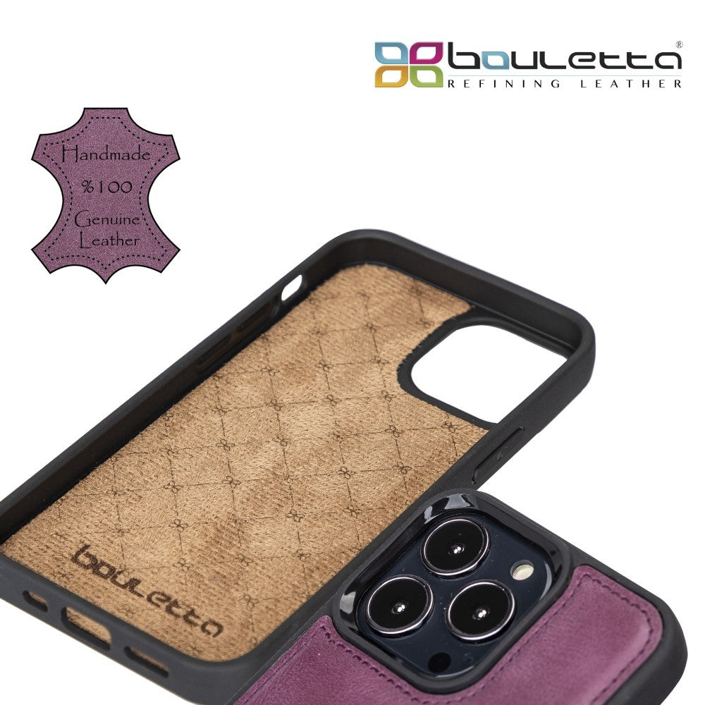 Bouletta Flex Cover Back Leder Case für iPhone 13 Pro - Lila