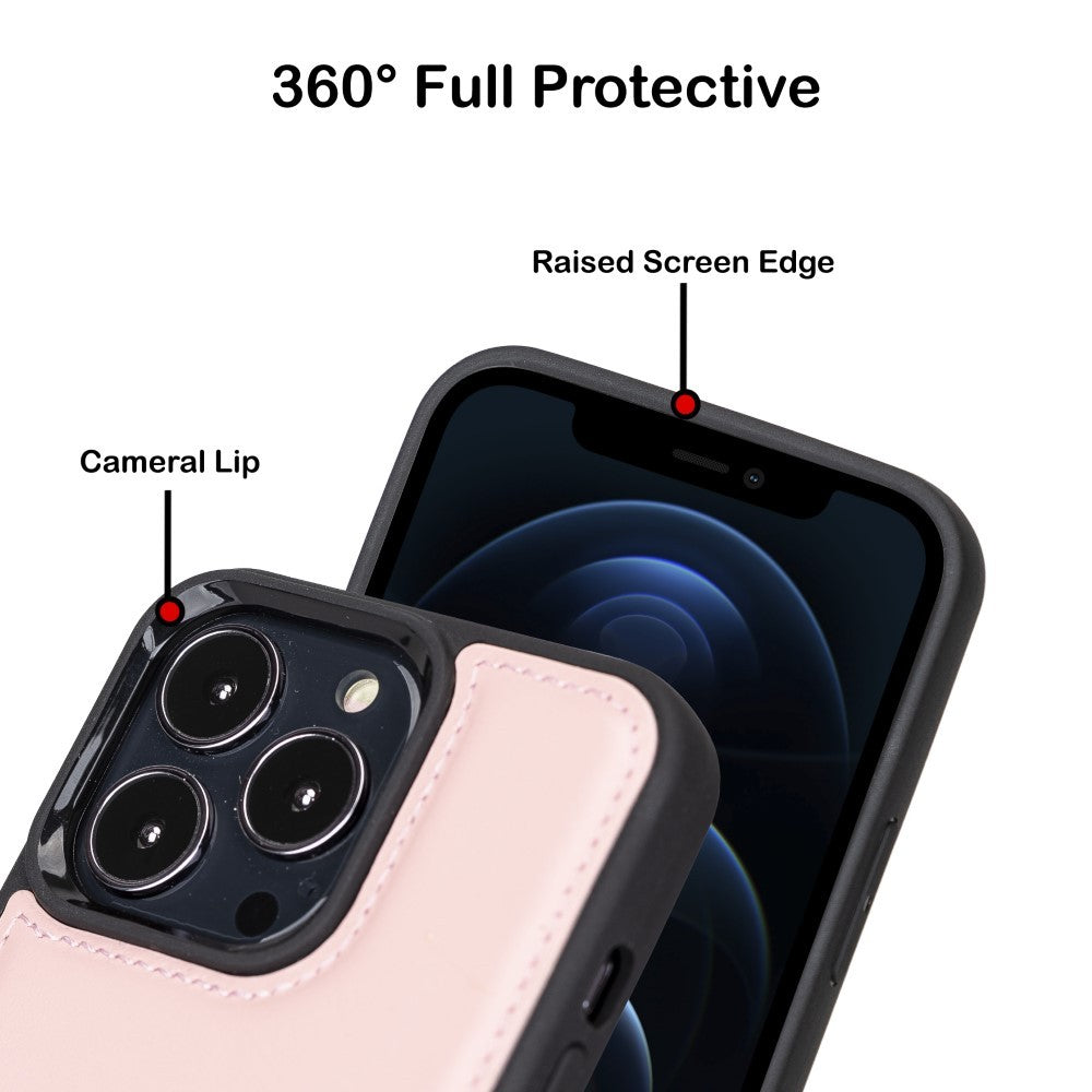 Bouletta Flex Cover Back Leder Case für iPhone 13 Pro - Pink