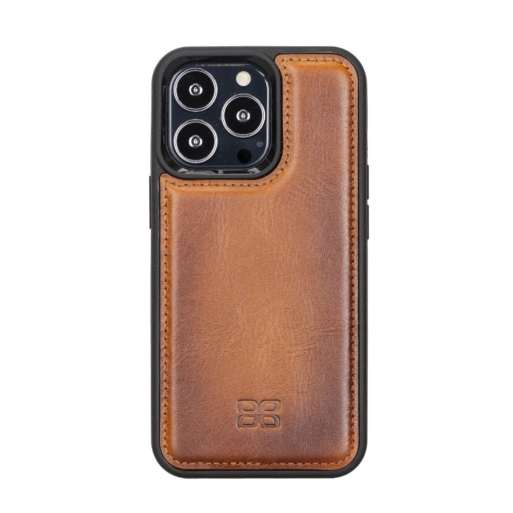Bouletta Flex Cover Back Leder Case für iPhone 13 Pro - Tan
