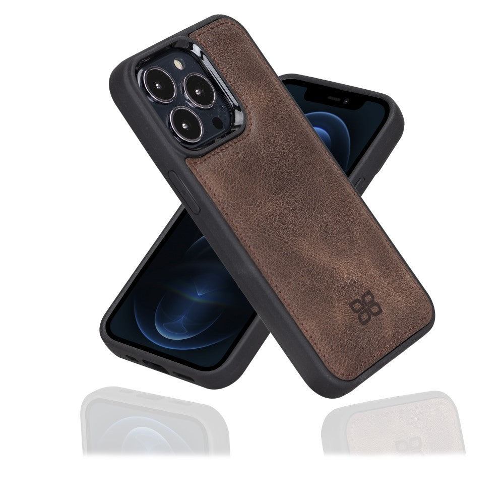 Bouletta Flex Cover Back Leder Case für iPhone 13 Pro - Braun