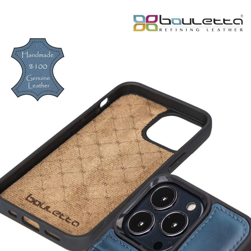 Bouletta Flex Cover Back Leder Case für iPhone 13 Pro - Blau