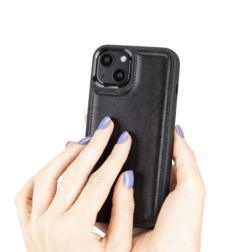 Bouletta Flex Cover Back Leder Case für iPhone 13 Pro - Schwarz
