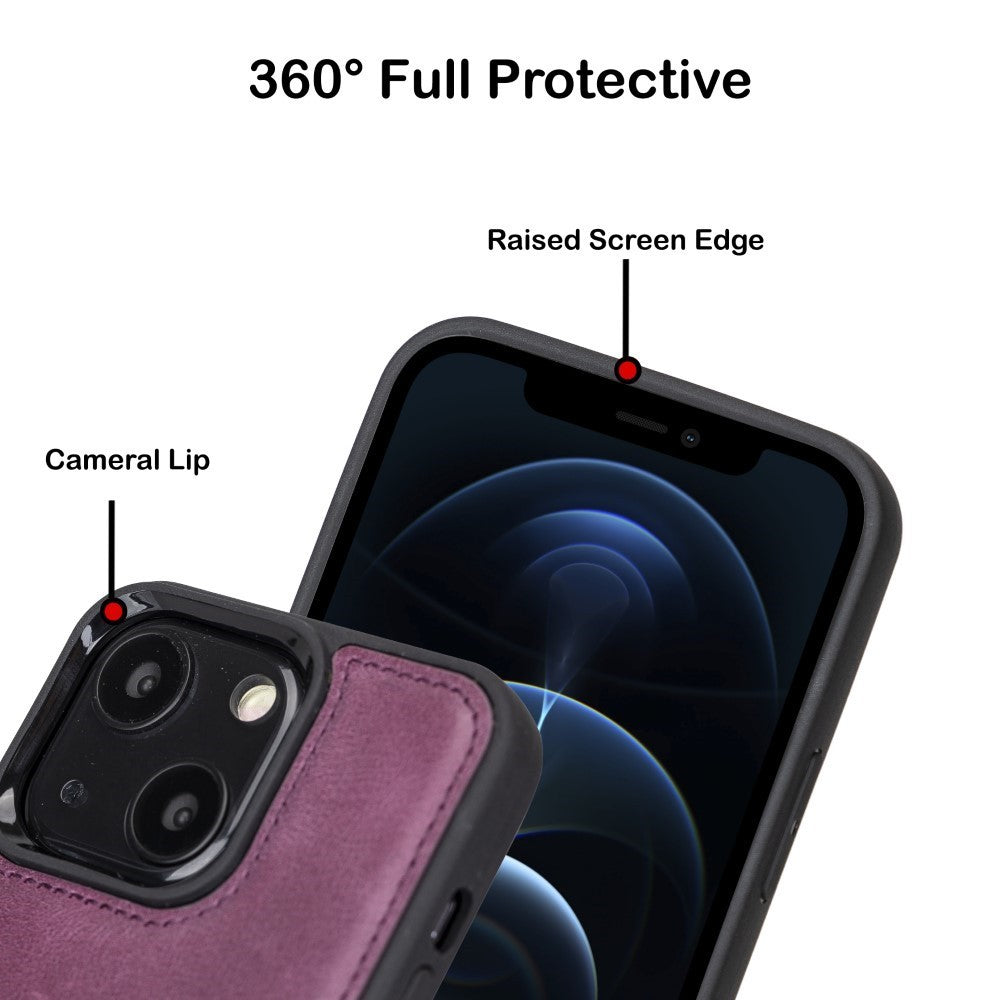 Bouletta Flex Cover Back Leder Case für iPhone 13 - Lila