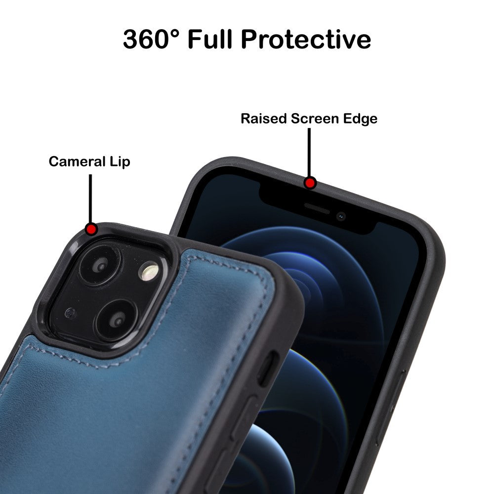 Bouletta Flex Cover Back Leder Case für iPhone 13 - Blau