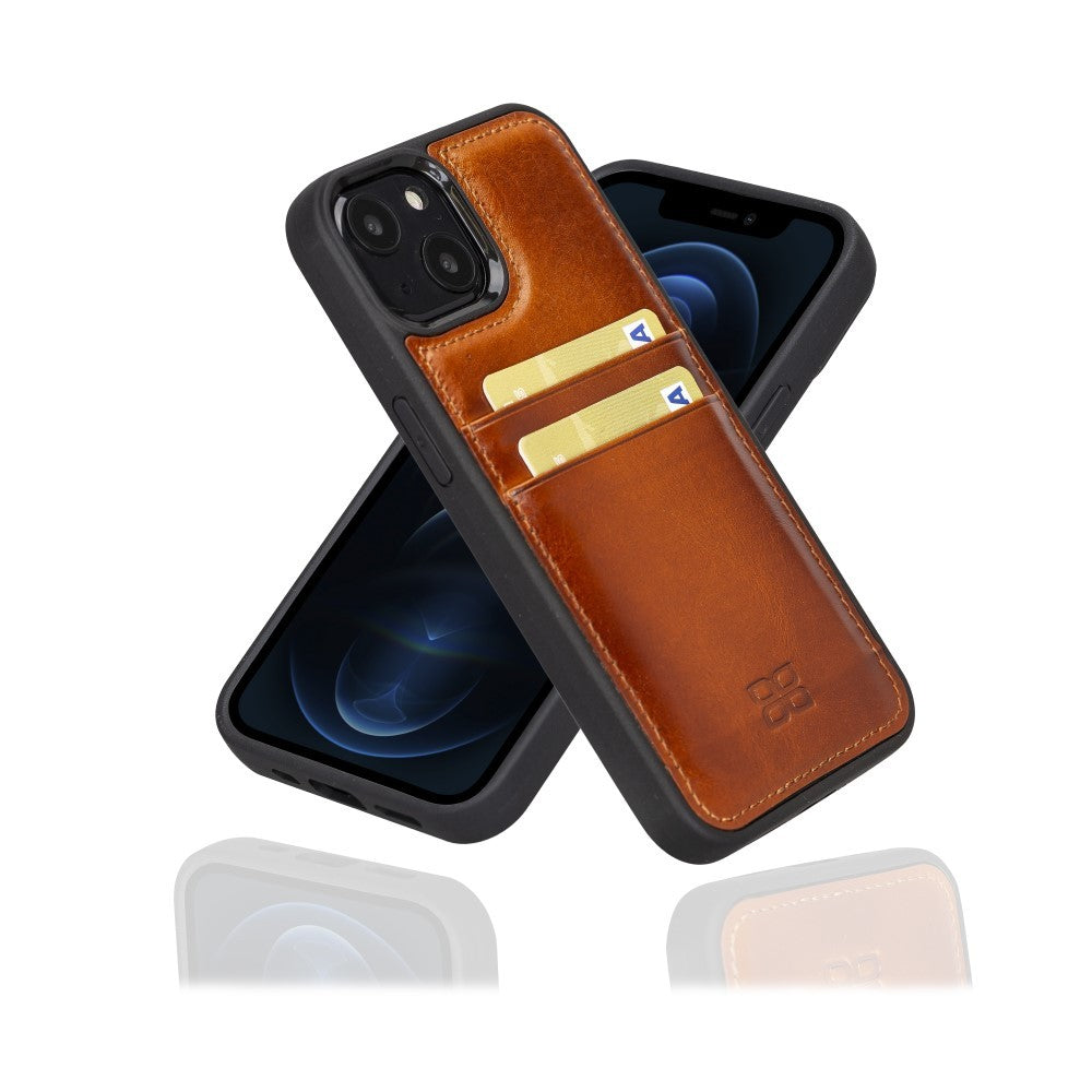 Bouletta Flex Cover Back Leder Case mit Kartenfach für iPhone 13 - Tan