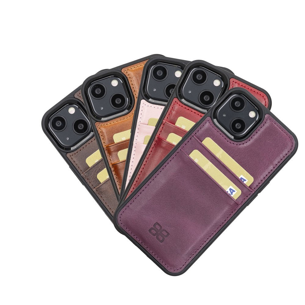 Bouletta Flex Cover Back Leder Case mit Kartenfach für iPhone 13 - Lila
