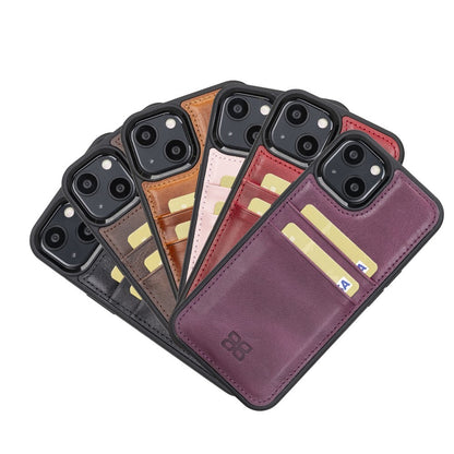 Bouletta Flex Cover Back Leder Case mit Kartenfach für iPhone 13 - Schwarz