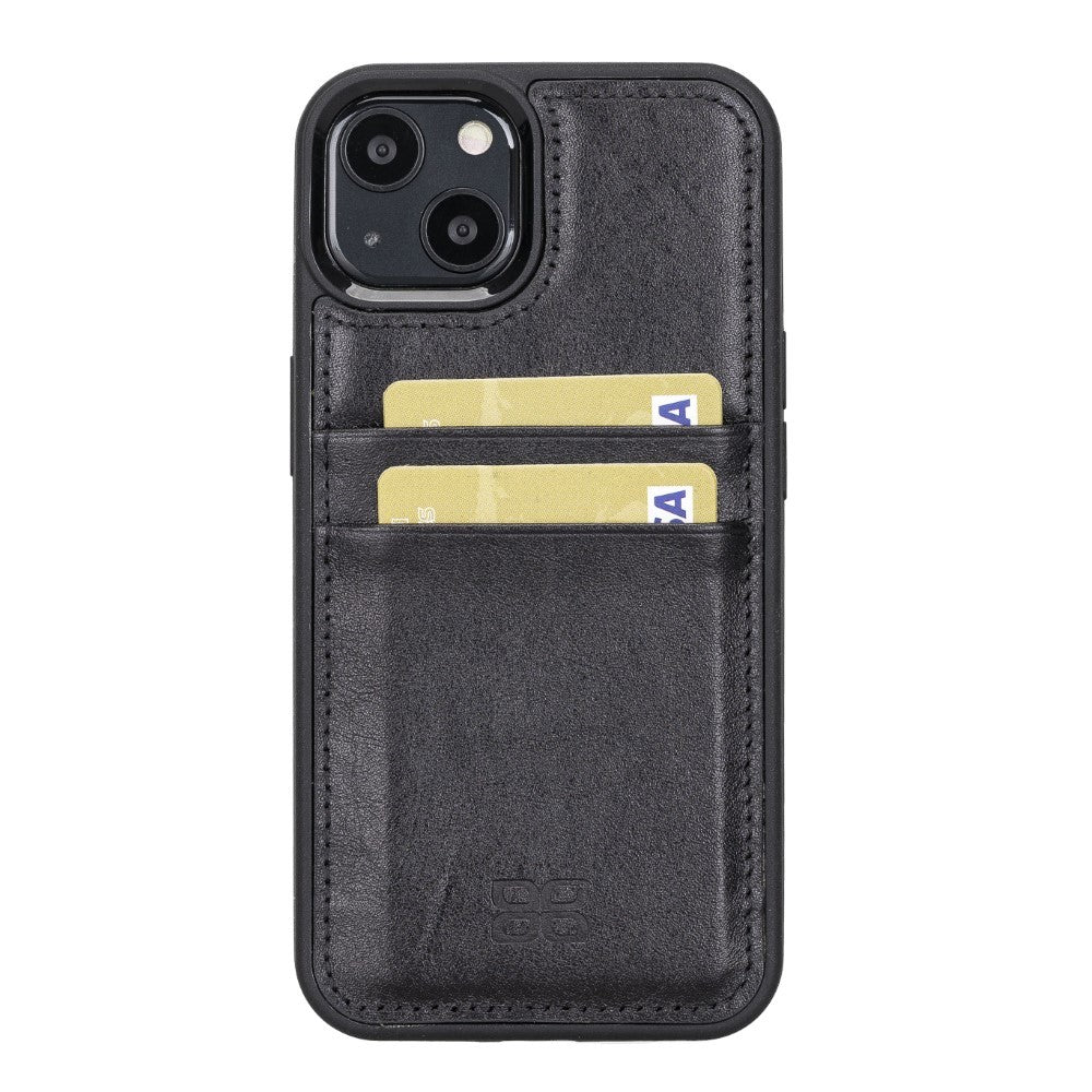 Bouletta Flex Cover Back Leder Case mit Kartenfach für iPhone 13 - Schwarz