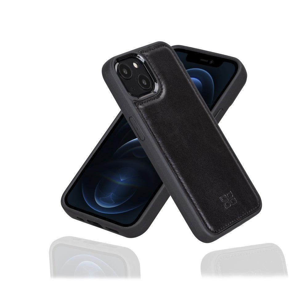 Bouletta Flex Cover Back Leder Case für iPhone 13 Mini - Schwarz
