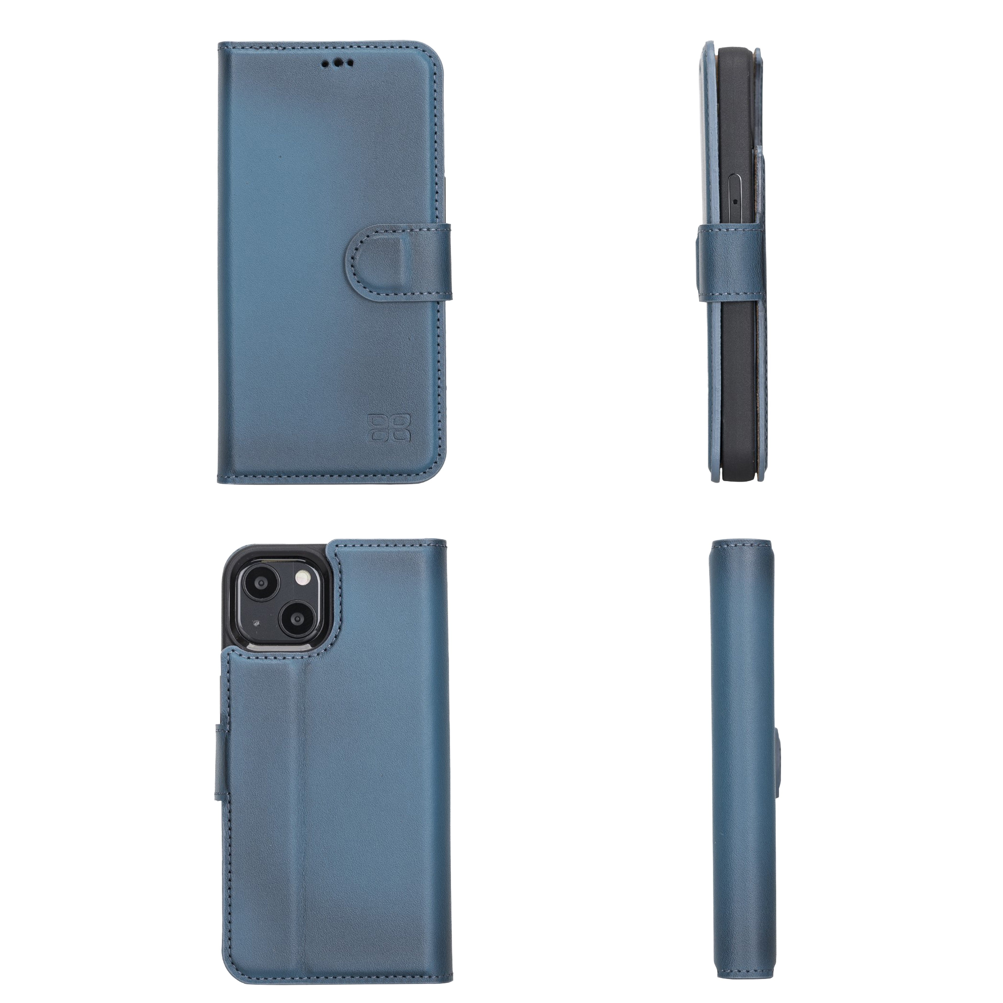 Bouletta Magnetische abnehmbare Handyhülle aus Leder mit RFID-Blocker für iPhone 13  Mini - Blau
