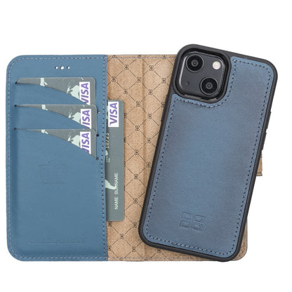 Bouletta Magnetische abnehmbare Handyhülle aus Leder mit RFID-Blocker für iPhone 13  Mini - Blau