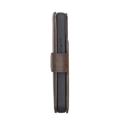 Bouletta Magnetische abnehmbare Handyhülle aus Leder mit RFID-Blocker für iPhone 13  Mini - Braun