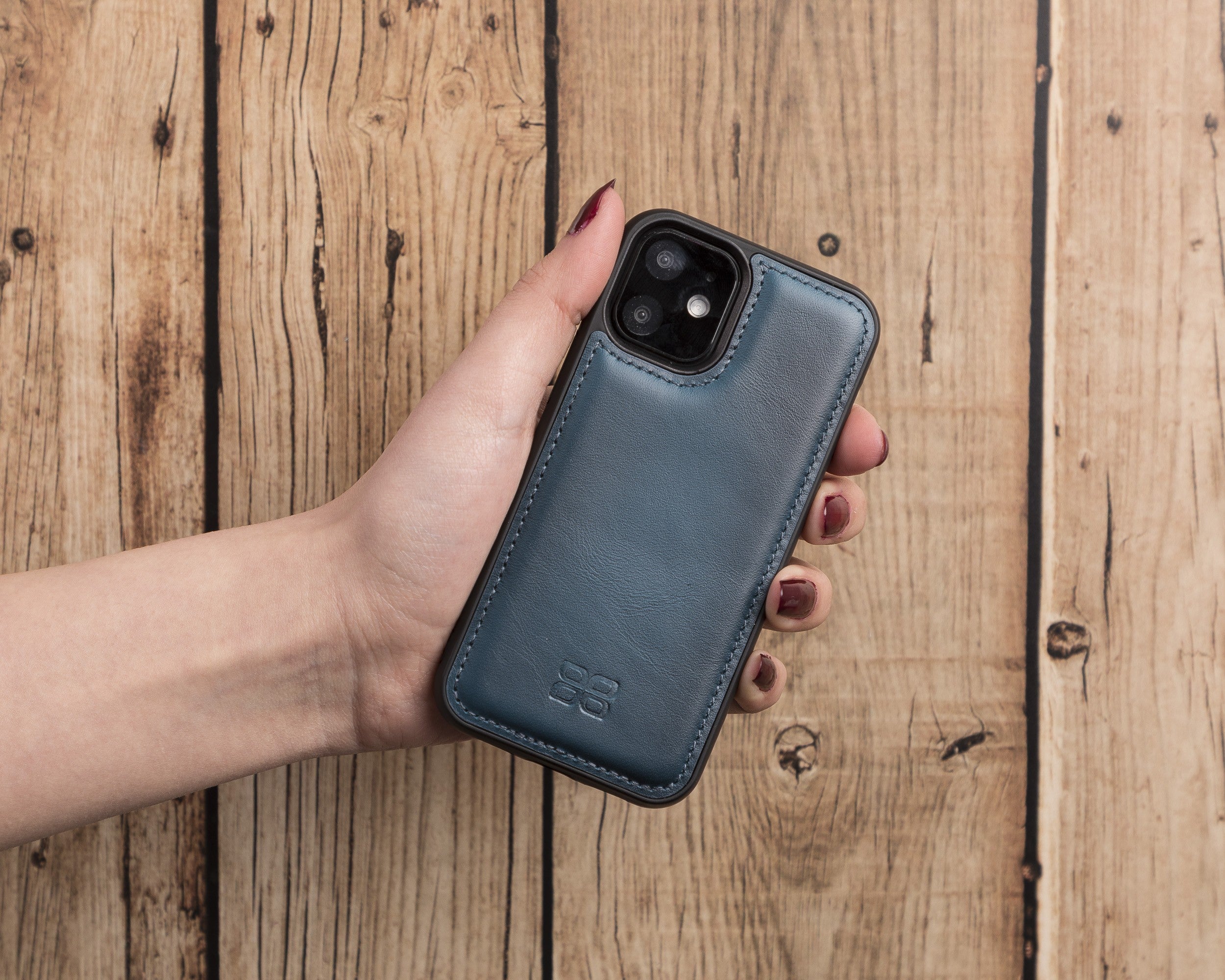 Bouletta Flex Cover Back Leder Case für iPhone 12 mini Blue