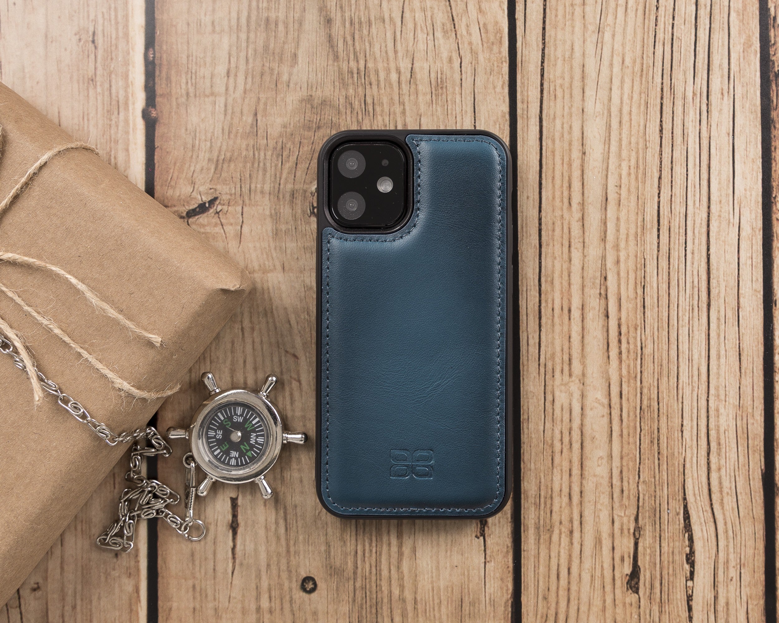 Bouletta Flex Cover Back Leder Case für iPhone 12 mini Blue