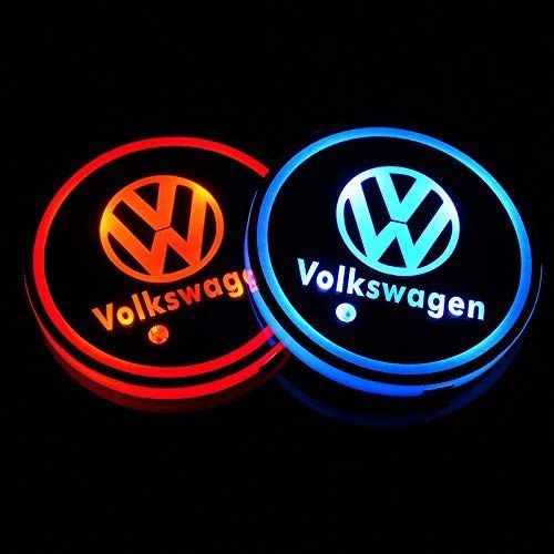2 LED Cup Holder Halter Matte Pad Auto Flasche VW Volkswagen