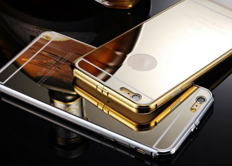 Silber LUXUS Aluminium Metall Spiegel Bumper iphone 6 Plus