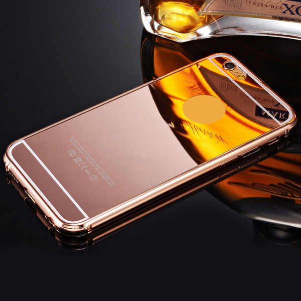 Rose Gold LUXUS Aluminium Metall Spiegel Bumper iphone 6