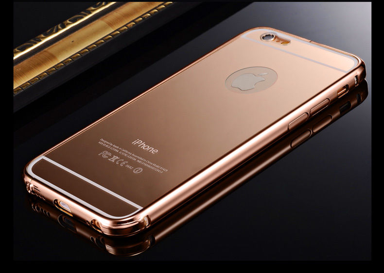 Rose Gold LUXUS Aluminium Metall Spiegel Bumper iphone 6