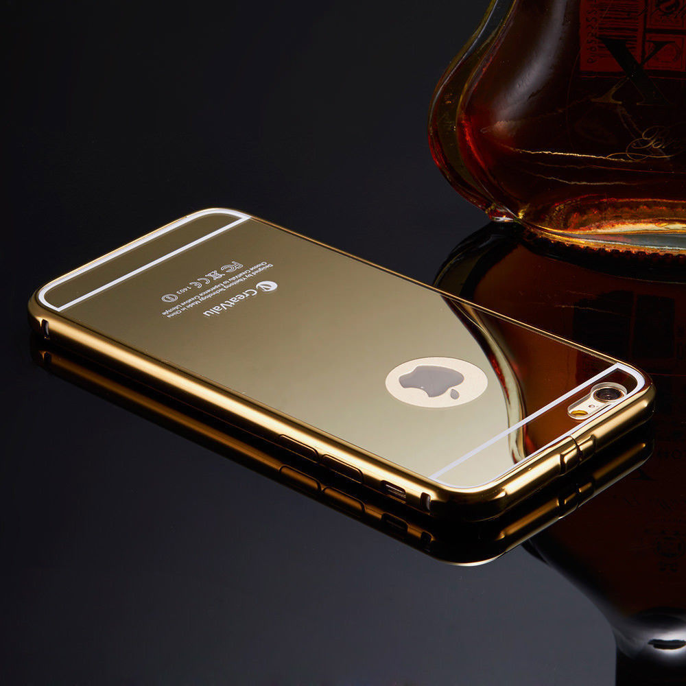 Gold LUXUS Aluminium Metall Spiegel Bumper Case iphone 6