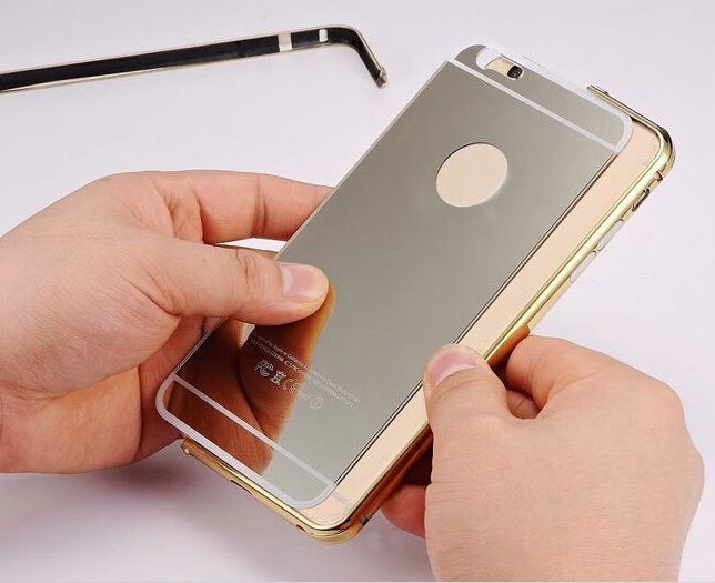 Gold LUXUS Aluminium Metall Spiegel Bumper Case iphone 6