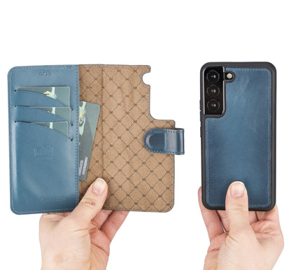 BOULETTA MAGNETISCH ABNEHMBARE LEDERHÜLLE FÜR SAMSUNG GALAXY S22 - Blau