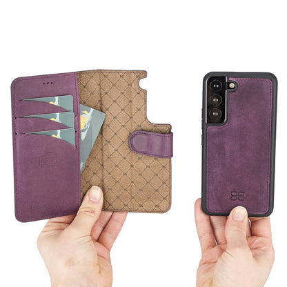 BOULETTA MAGNETISCH ABNEHMBARE LEDERHÜLLE FÜR SAMSUNG GALAXY S22 - Lila