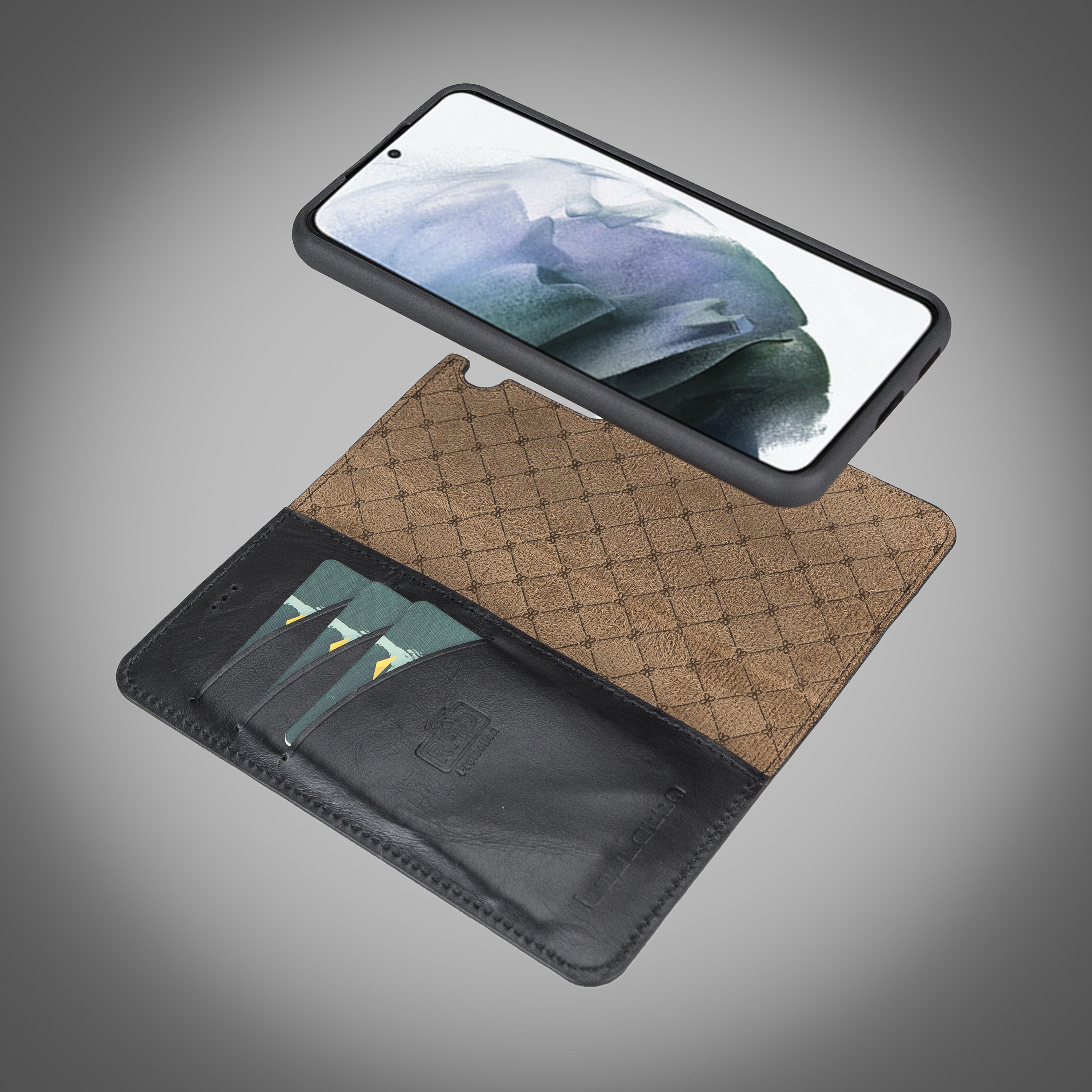 BOULETTA MAGNETISCH ABNEHMBARE LEDERHÜLLE FÜR SAMSUNG GALAXY S22 - Schwarz