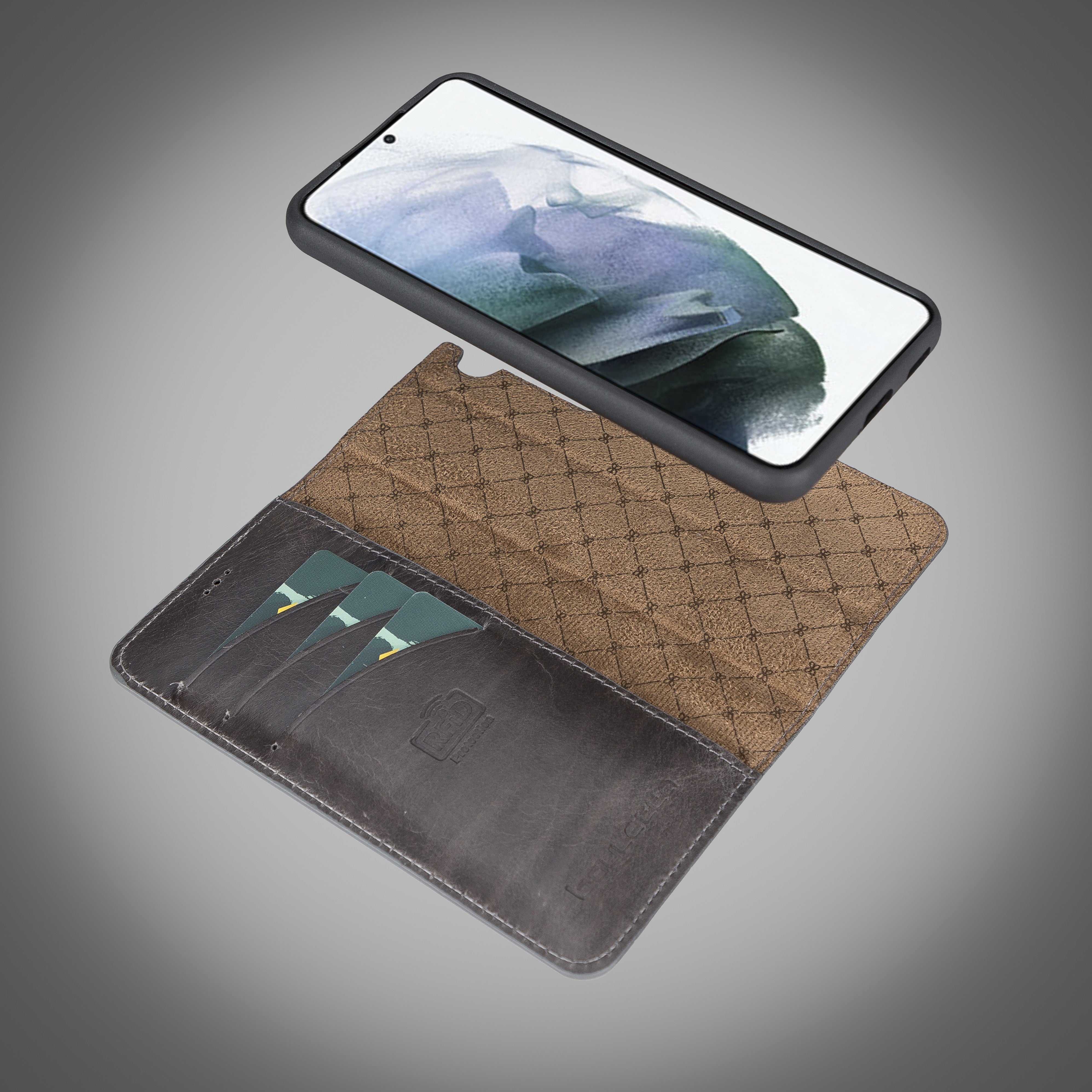 BOULETTA MAGNETISCH ABNEHMBARE LEDERHÜLLE FÜR SAMSUNG GALAXY S22 - Grau