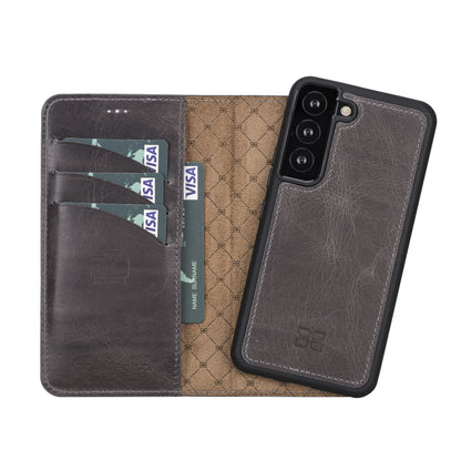 BOULETTA MAGNETISCH ABNEHMBARE LEDERHÜLLE FÜR SAMSUNG GALAXY S22 - Grau