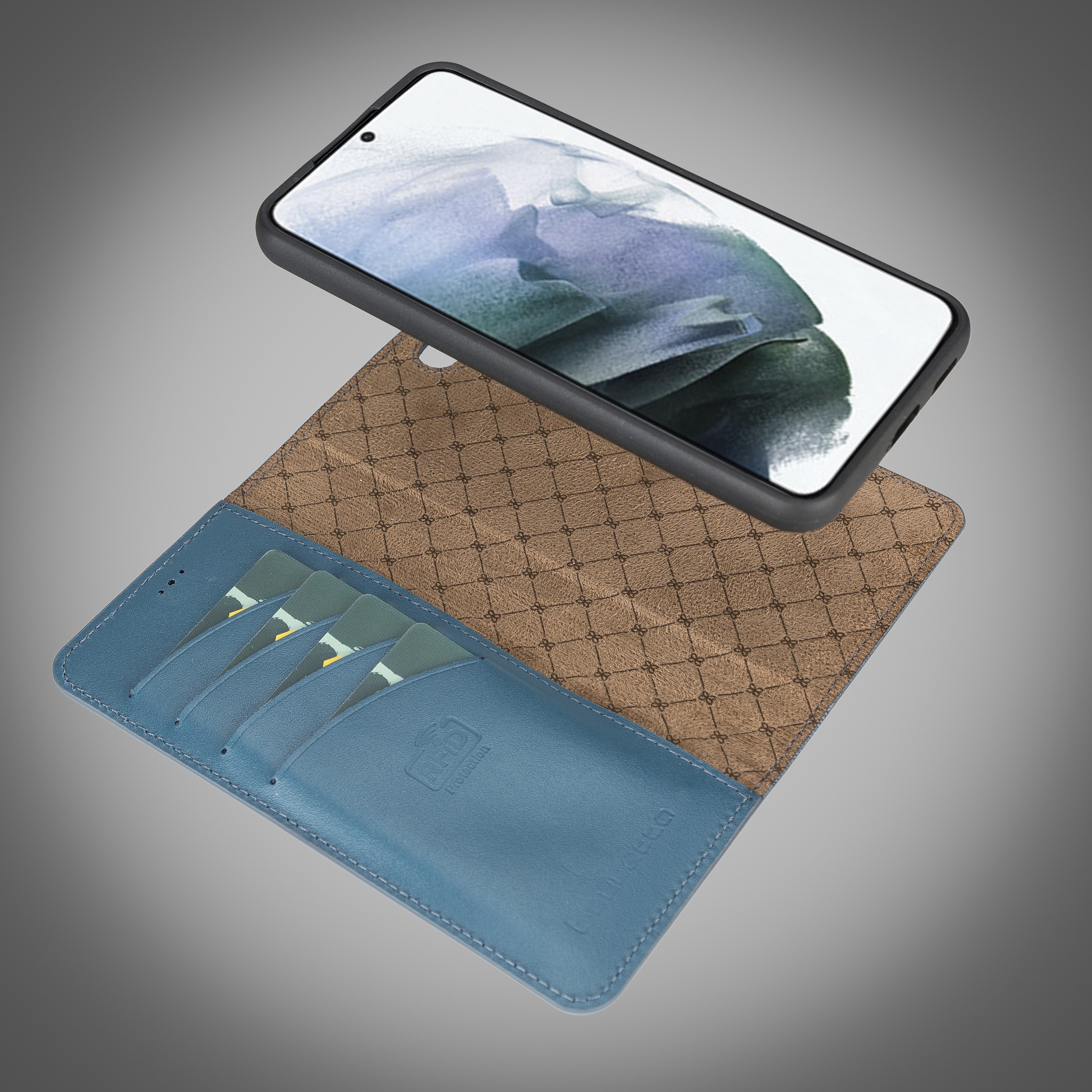 BOULETTA MAGNETISCH ABNEHMBARE LEDERHÜLLE FÜR SAMSUNG GALAXY S22 Plus - Blau