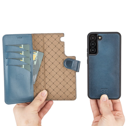 BOULETTA MAGNETISCH ABNEHMBARE LEDERHÜLLE FÜR SAMSUNG GALAXY S22 Plus - Blau