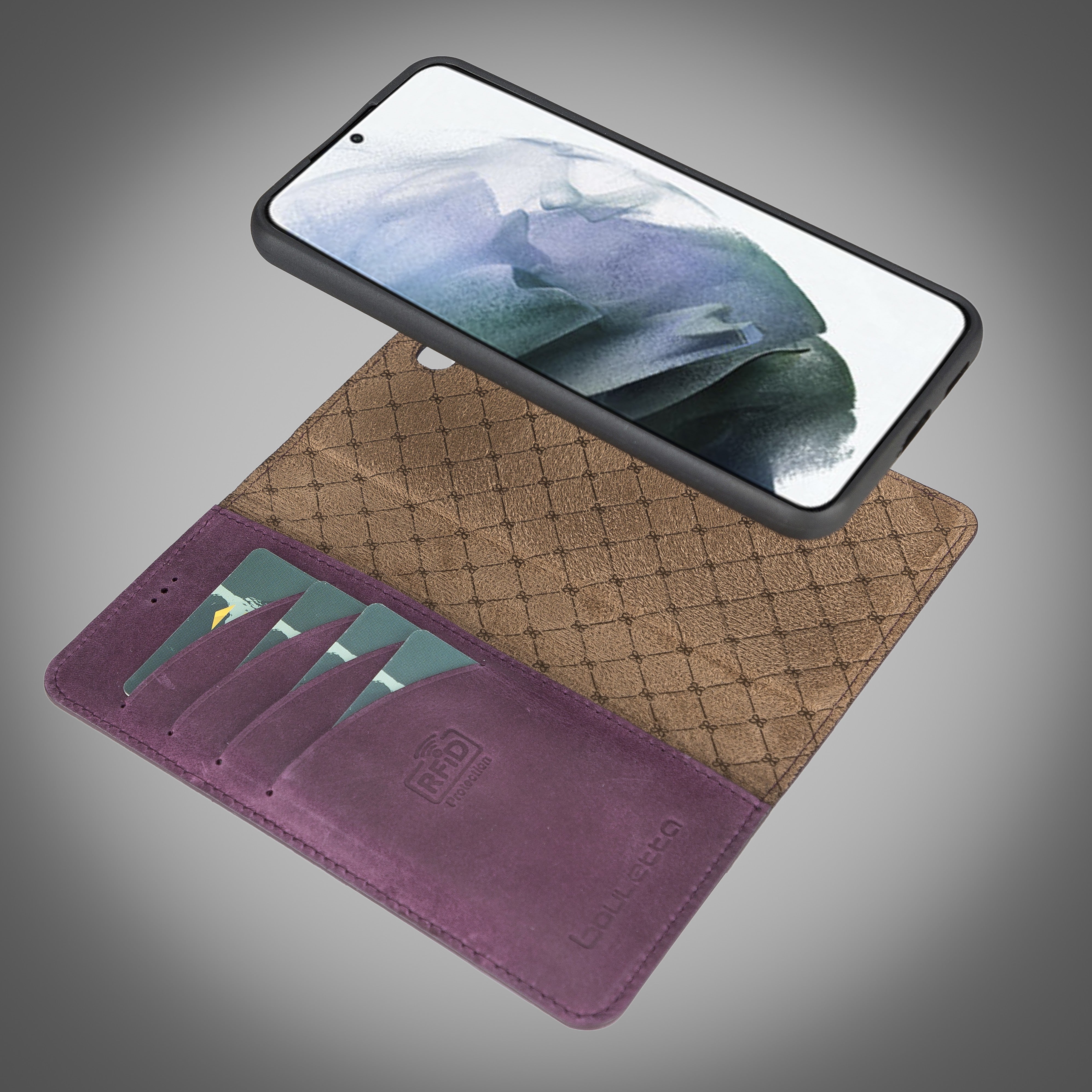 BOULETTA MAGNETISCH ABNEHMBARE LEDERHÜLLE FÜR SAMSUNG GALAXY S22 Plus - Lila