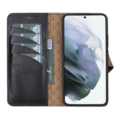 BOULETTA MAGNETISCH ABNEHMBARE LEDERHÜLLE FÜR SAMSUNG GALAXY S22 Plus - Schwarz
