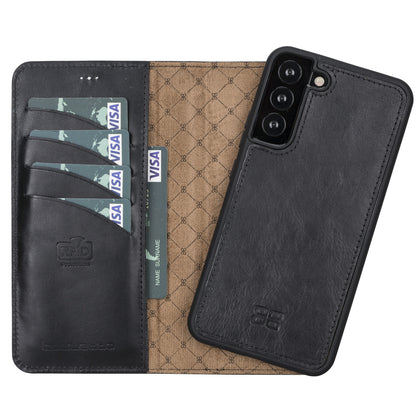 BOULETTA MAGNETISCH ABNEHMBARE LEDERHÜLLE FÜR SAMSUNG GALAXY S22 Plus - Schwarz