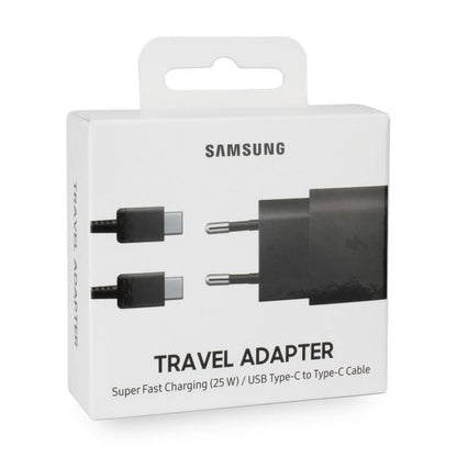 Samsung - (1m) AFC Schnell Ladegerät (3A/25W) + USB C auf USB C Ladekabel (EP-TA800XWEGWW) - schwarz