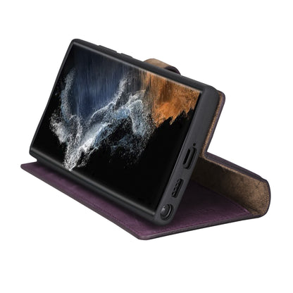BOULETTA MAGNETISCH ABNEHMBARE LEDERHÜLLE FÜR SAMSUNG GALAXY S22 Ultra - Lila