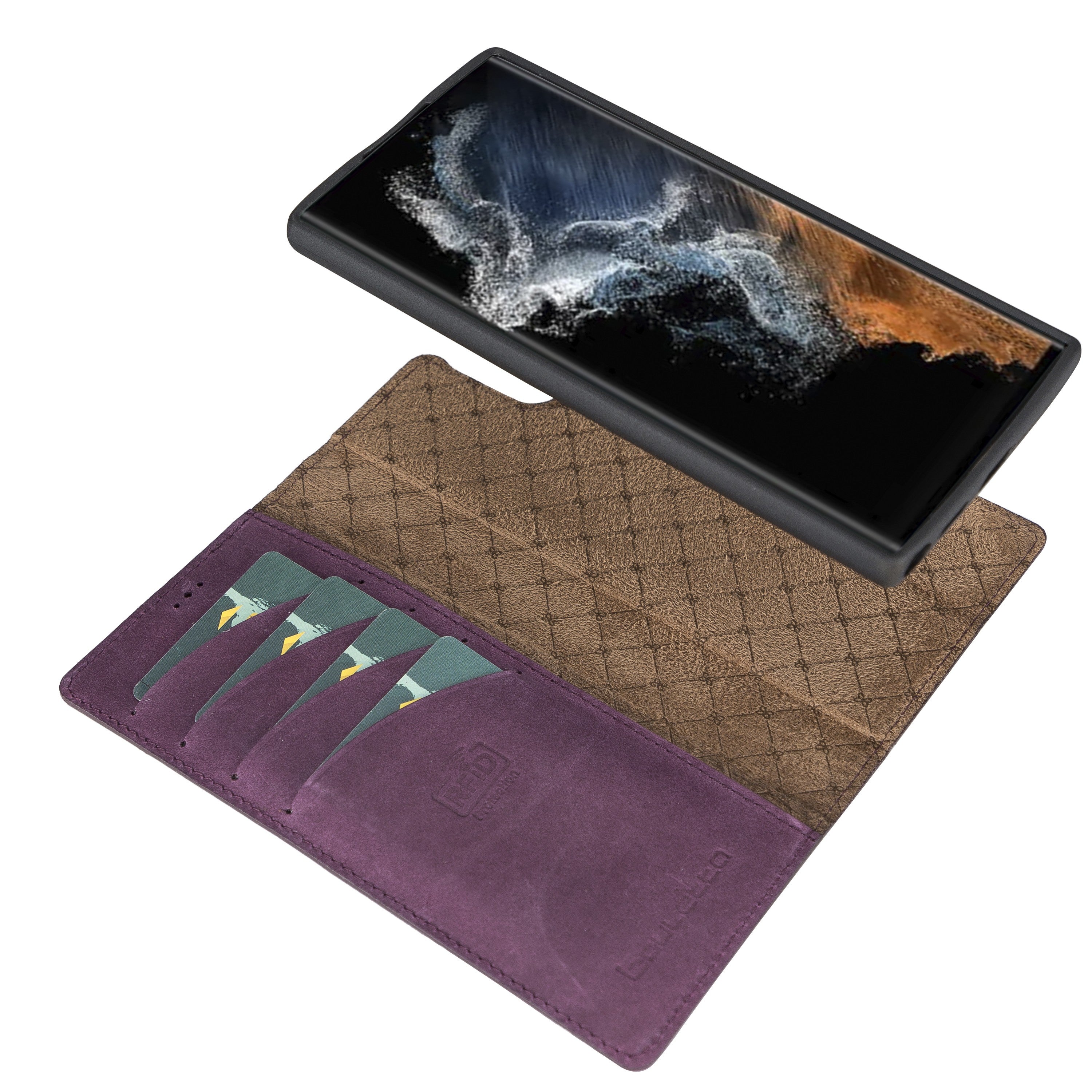 BOULETTA MAGNETISCH ABNEHMBARE LEDERHÜLLE FÜR SAMSUNG GALAXY S22 Ultra - Lila