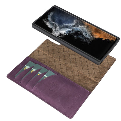 BOULETTA MAGNETISCH ABNEHMBARE LEDERHÜLLE FÜR SAMSUNG GALAXY S22 Ultra - Lila