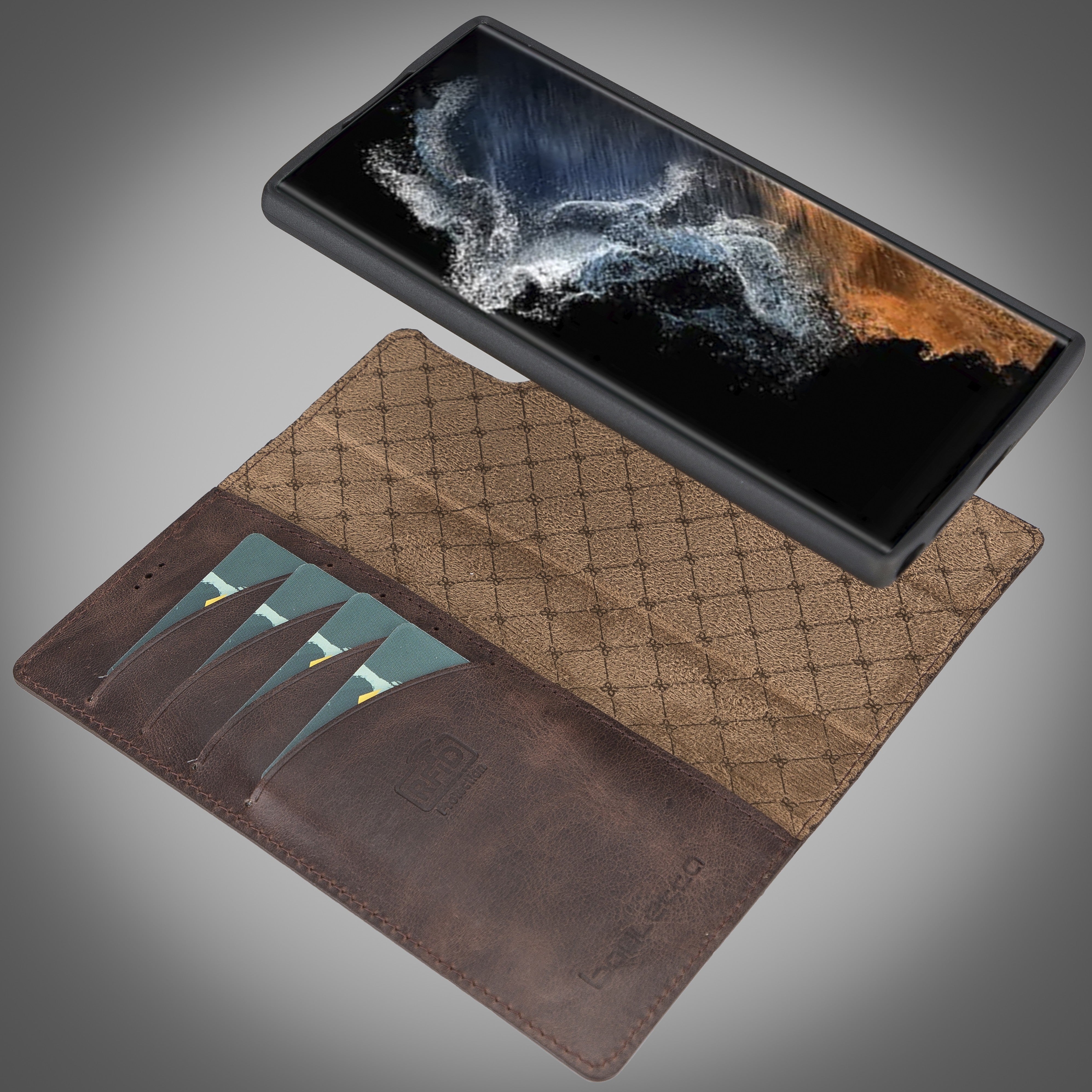 BOULETTA MAGNETISCH ABNEHMBARE LEDERHÜLLE FÜR SAMSUNG GALAXY S22 Ultra - Dunkelbraun