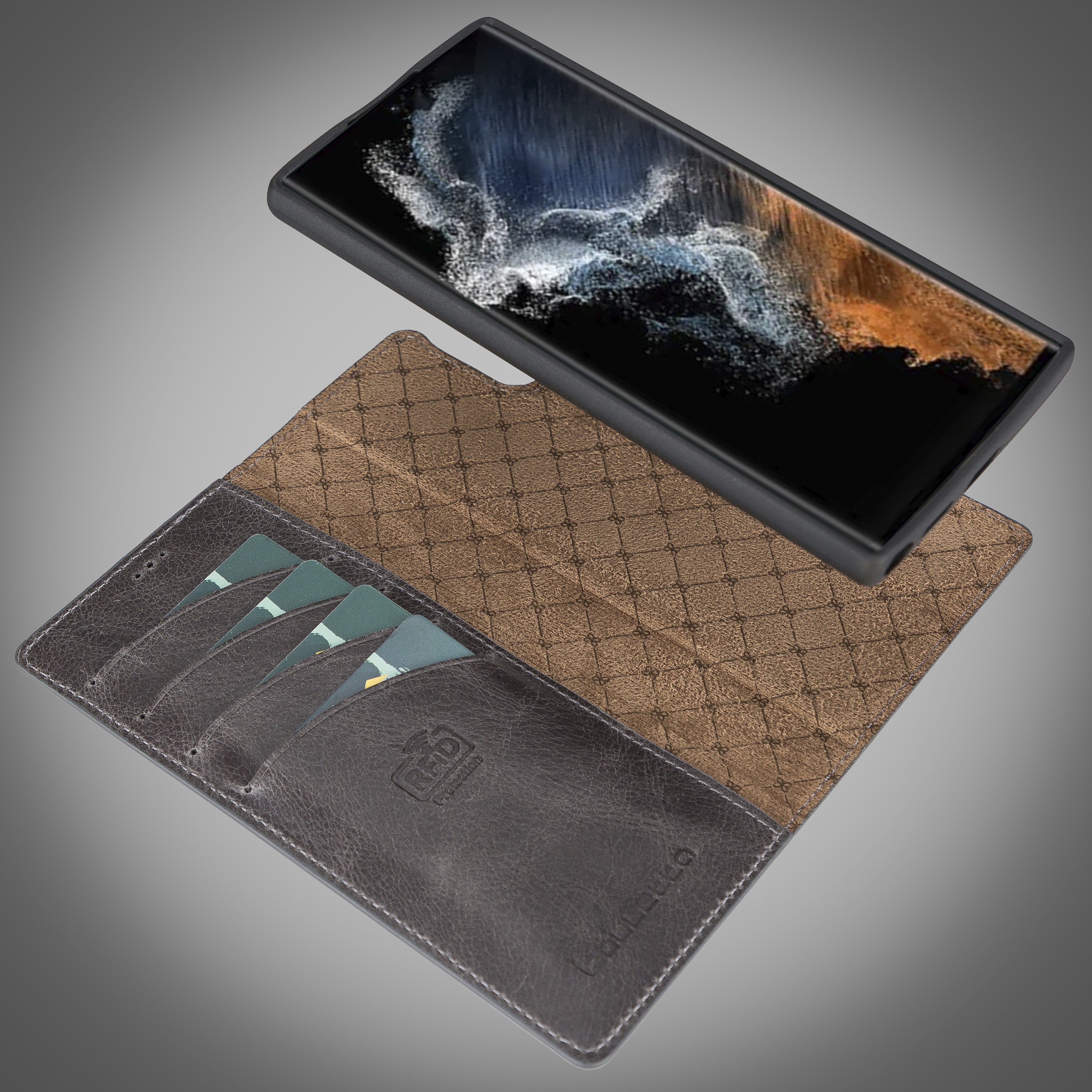 BOULETTA MAGNETISCH ABNEHMBARE LEDERHÜLLE FÜR SAMSUNG GALAXY S22 Ultra - Grau