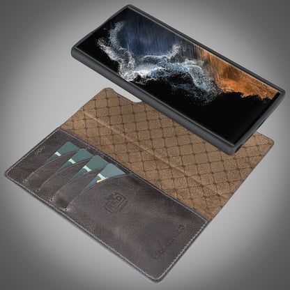 BOULETTA MAGNETISCH ABNEHMBARE LEDERHÜLLE FÜR SAMSUNG GALAXY S22 Ultra - Grau