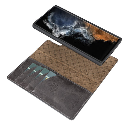 BOULETTA MAGNETISCH ABNEHMBARE LEDERHÜLLE FÜR SAMSUNG GALAXY S22 Ultra - Grau