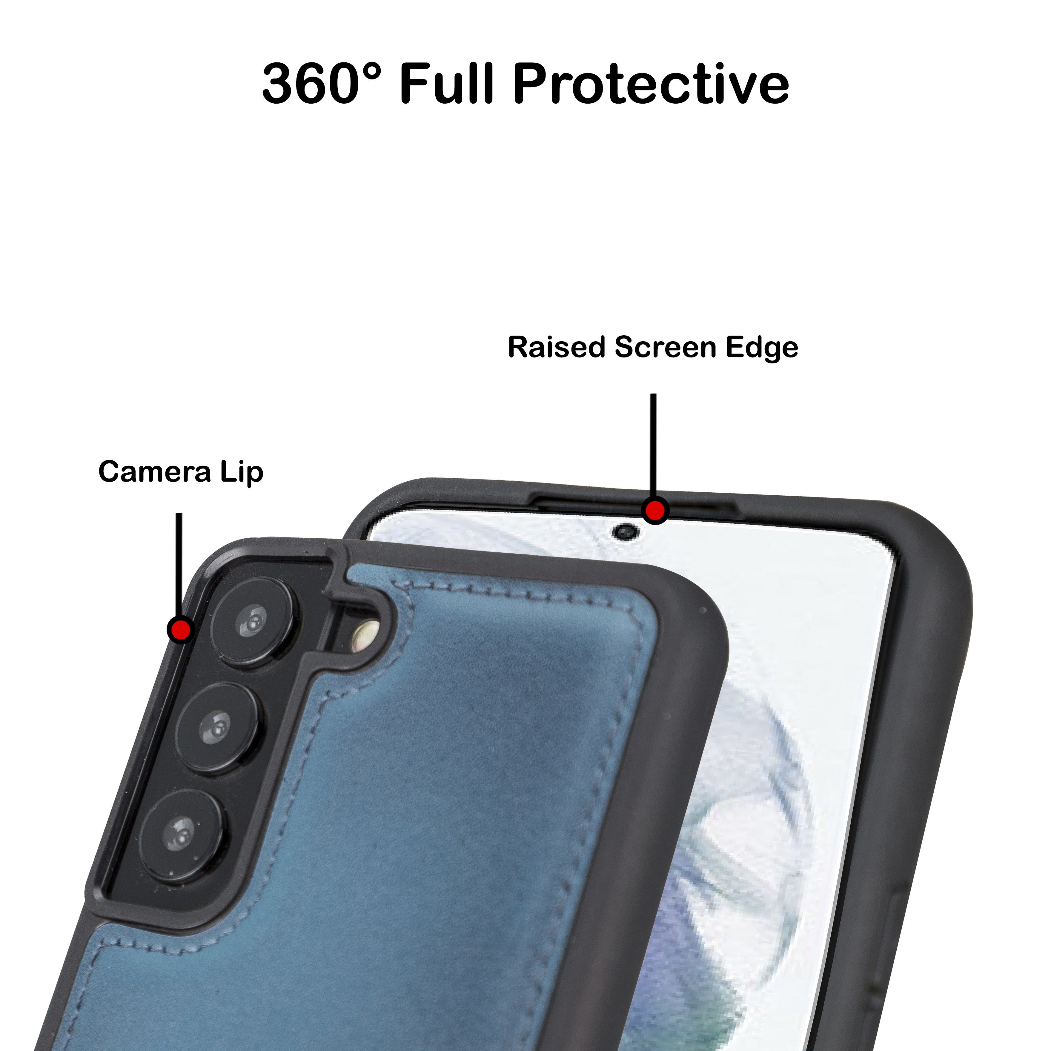 BOULETTA FLEX COVER BACK LEDER CASE FÜR SAMSUNG GALAXY S22 - Blau