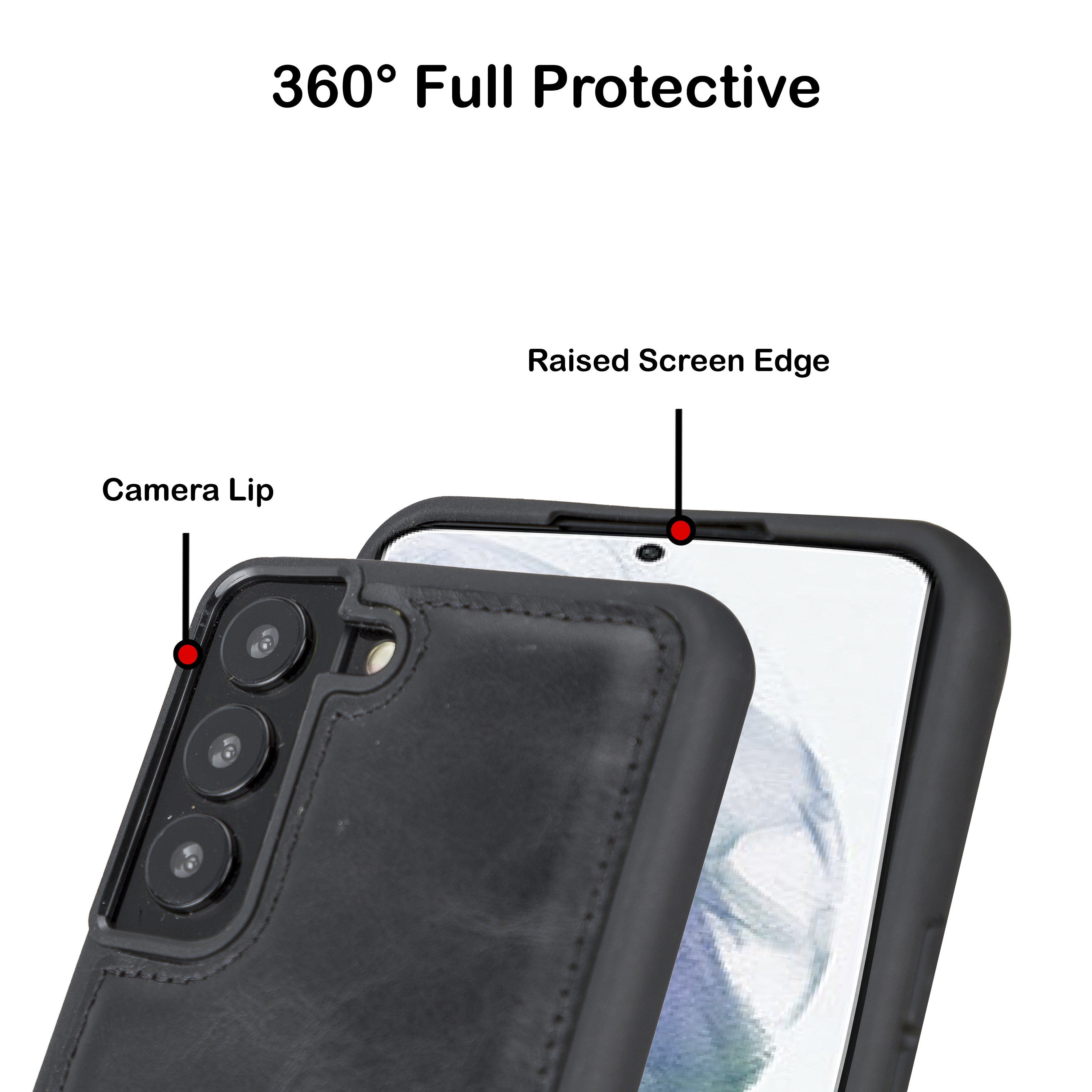 BOULETTA FLEX COVER BACK LEDER CASE FÜR SAMSUNG GALAXY S22 - Schwarz