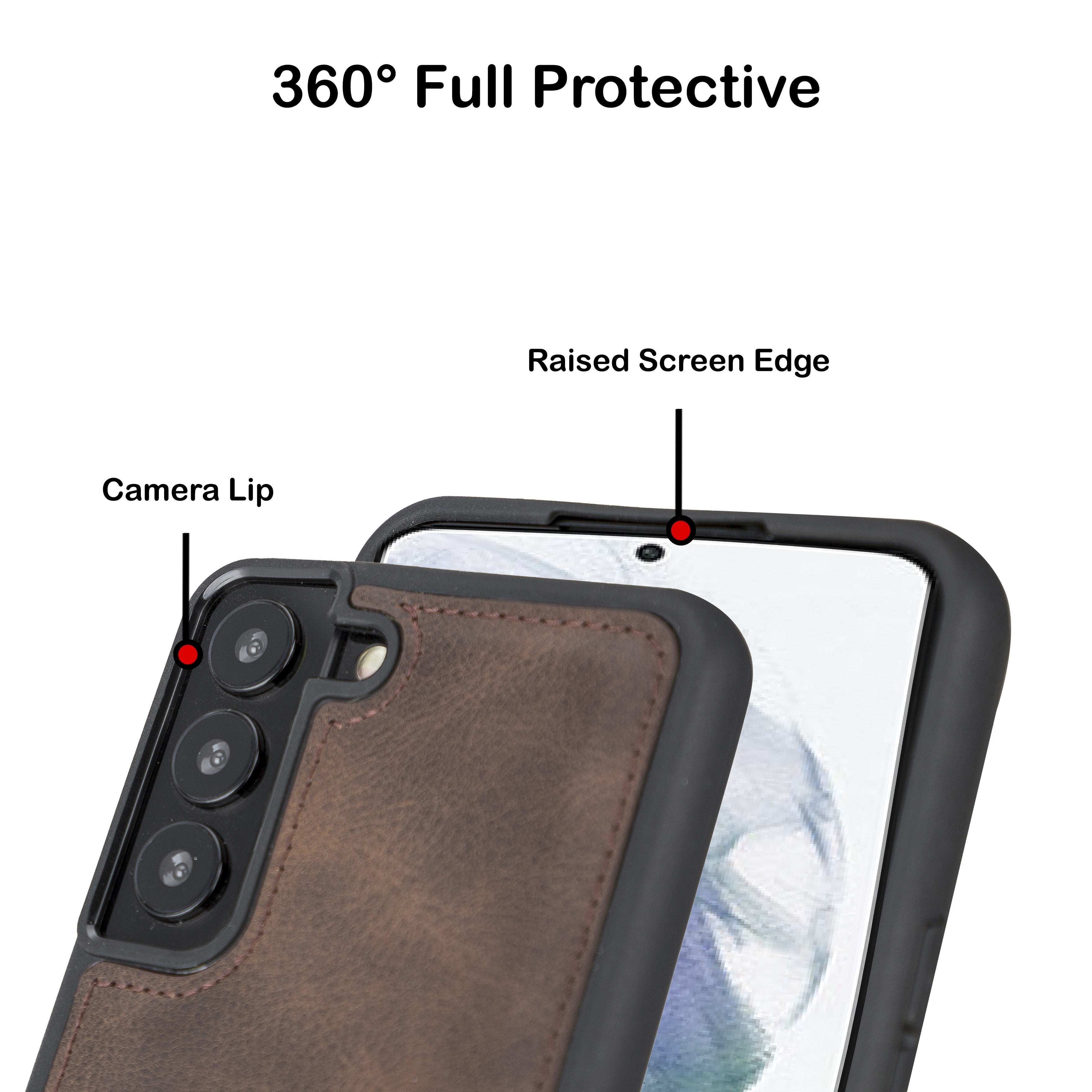 BOULETTA FLEX COVER BACK LEDER CASE FÜR SAMSUNG GALAXY S22 - Dunkelbraun